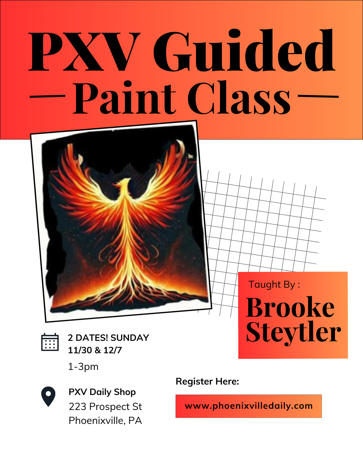 Paint Your Own Phoenixville Firebird With Brooke Steytler